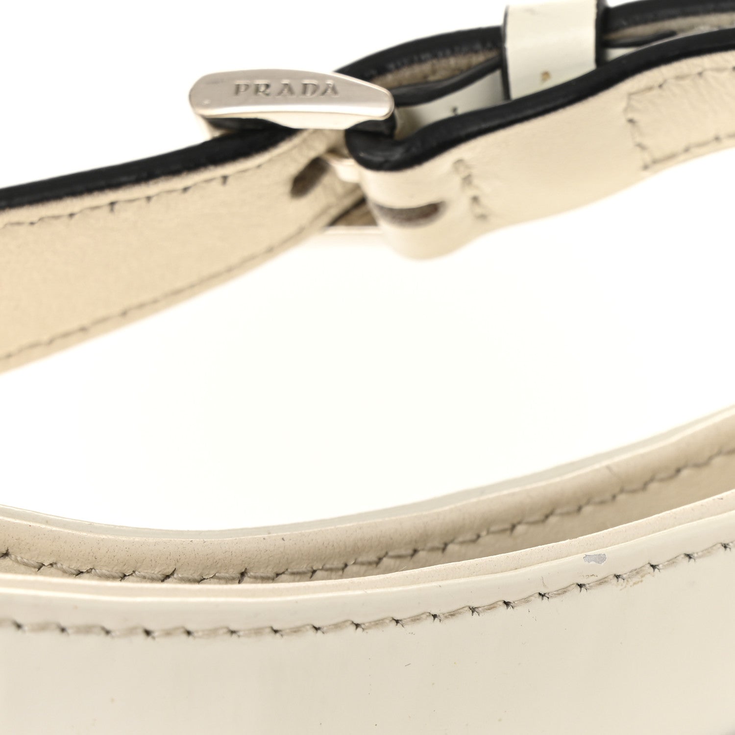 Prada Spazzolato Cleo Adjustable Strap Shoulder Bag White 1762176
