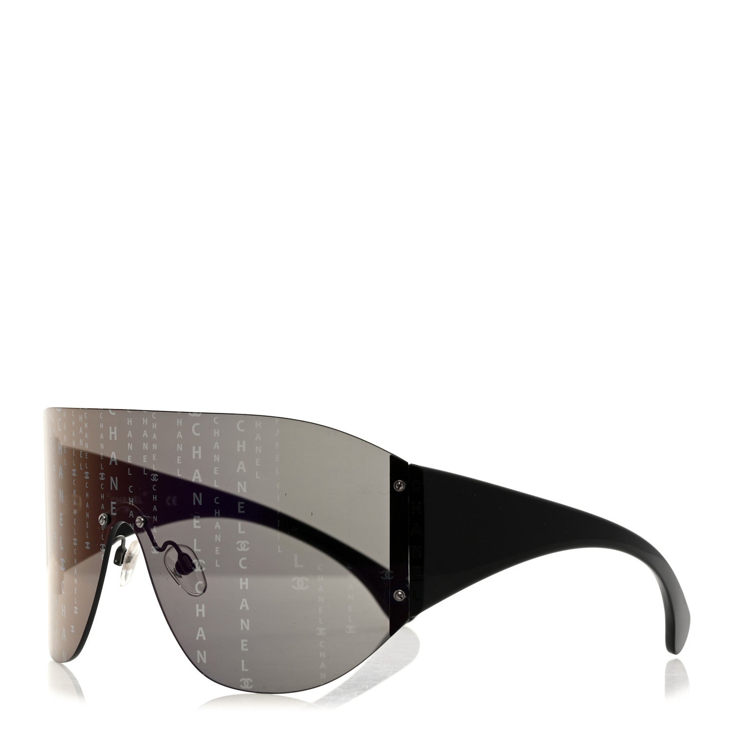 Chanel Acetate Shield Runway 71217 Sunglasses Black 1 of 8
