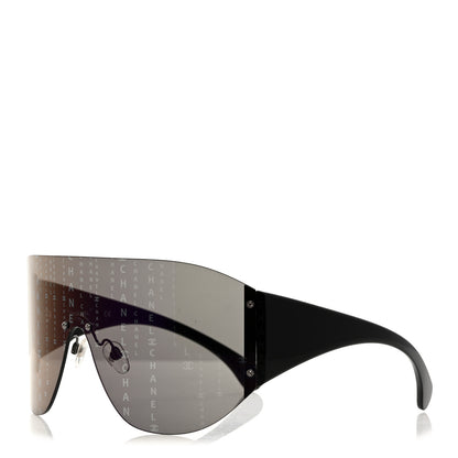 Chanel Acetate Shield Runway 71217 Sunglasses Black 1 of 8