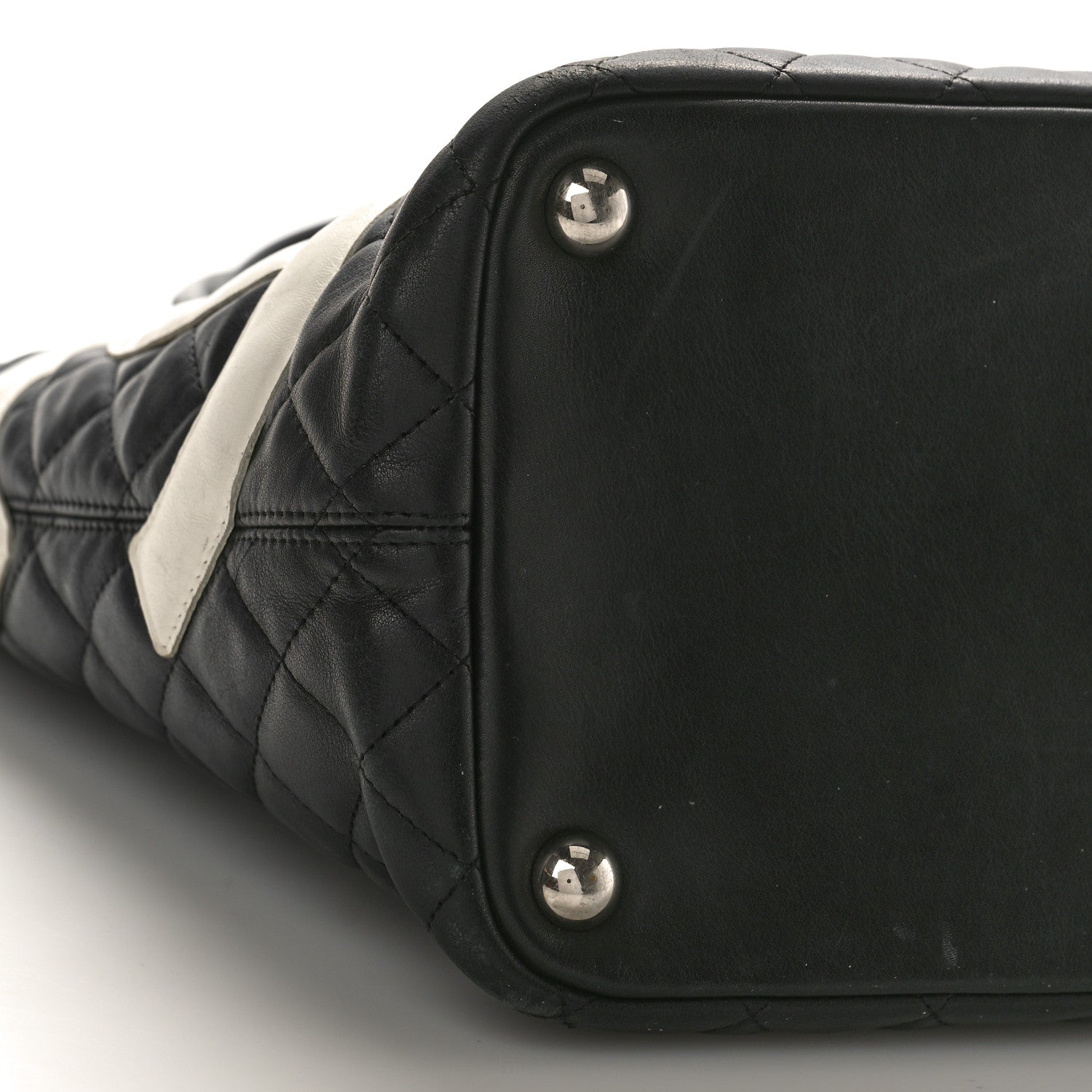 Chanel Calfskin Quilted Large Cambon Tote Black White 8 of 12