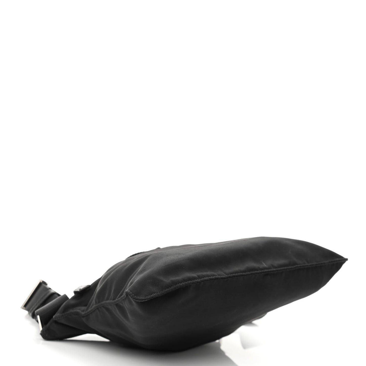 Tessuto Nylon Saffiano Flat Messenger Bag Black