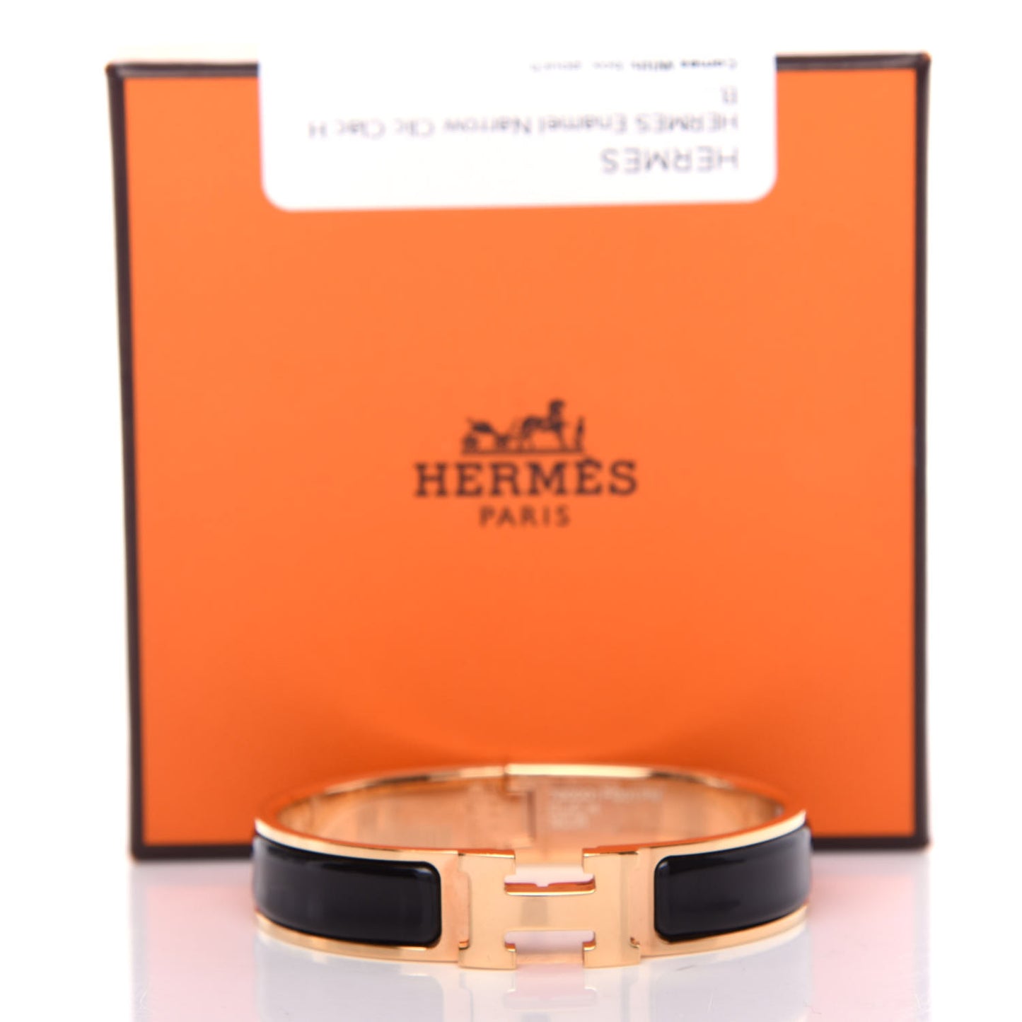 Enamel Narrow Clic Clac H Bracelet PM Black