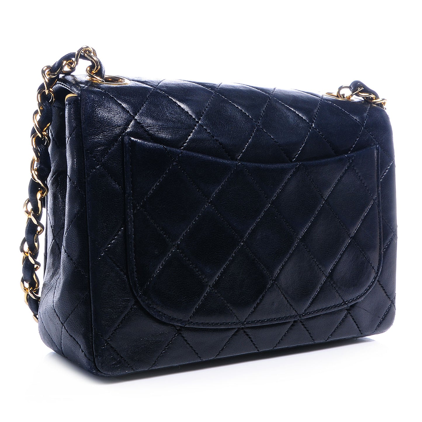 Lambskin Mini Square Flap Black