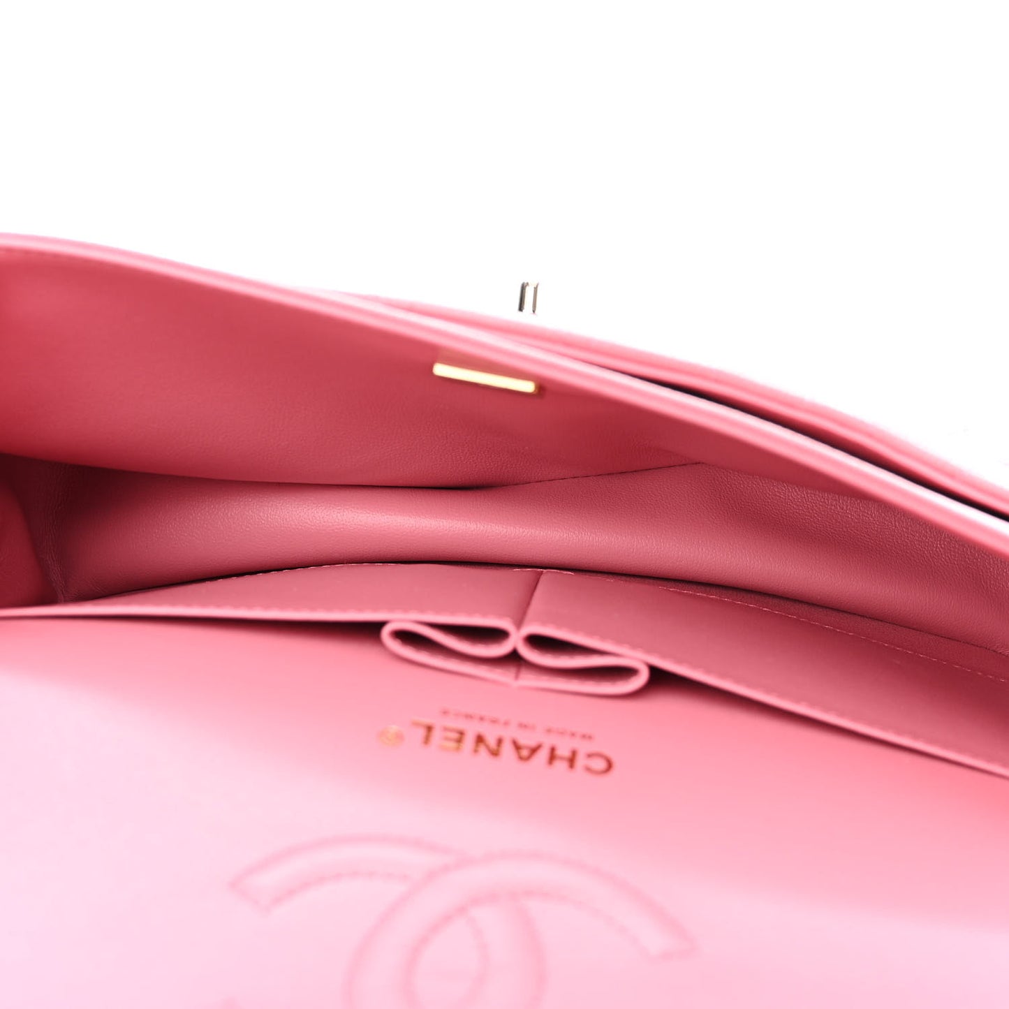 Caviar Quilted Medium Double Flap Pink