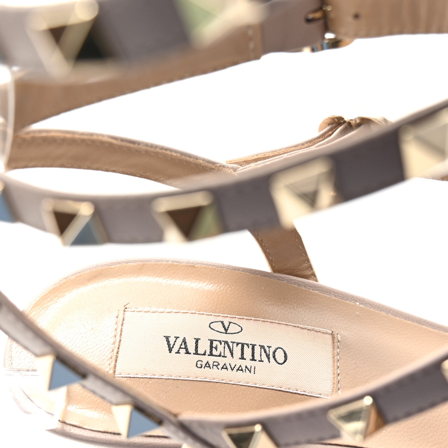 Valentino Garavani Nappa Rockstud Ankle Strap 65mm Pumps 38 Morning Dew Poudre 8 of 10
