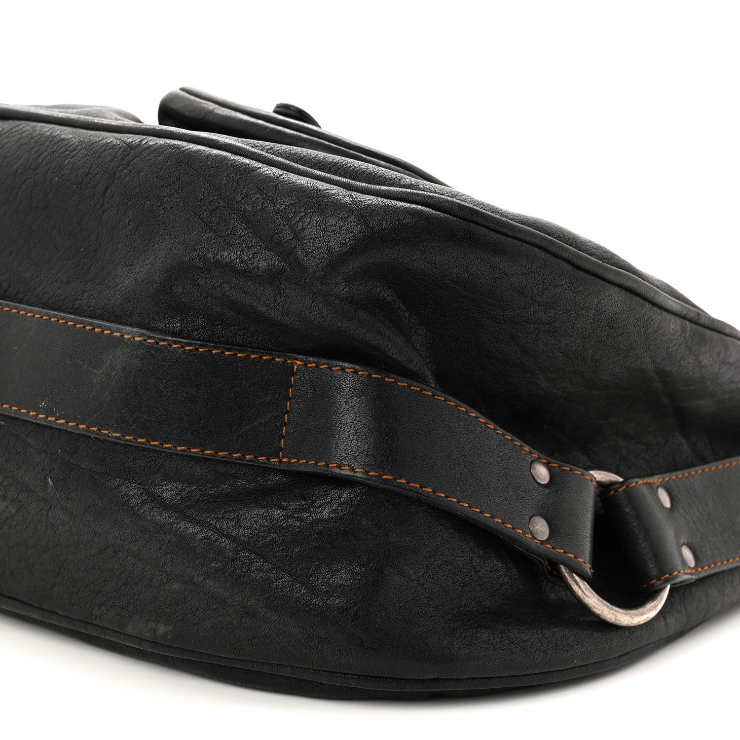 Christian Dior Calfskin Medium Gaucho Double Saddle Bag Black 10 of 10