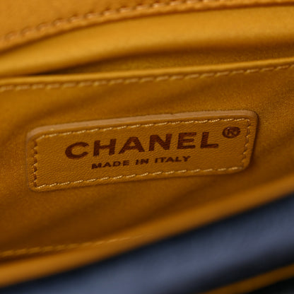 Chanel Velvet Quilted Small Flap Yellow Navy Charcoal 6 of 10