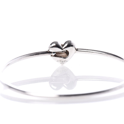 Tiffany Sterling Silver Puffy Heart Bangle Bracelet 4 of 5