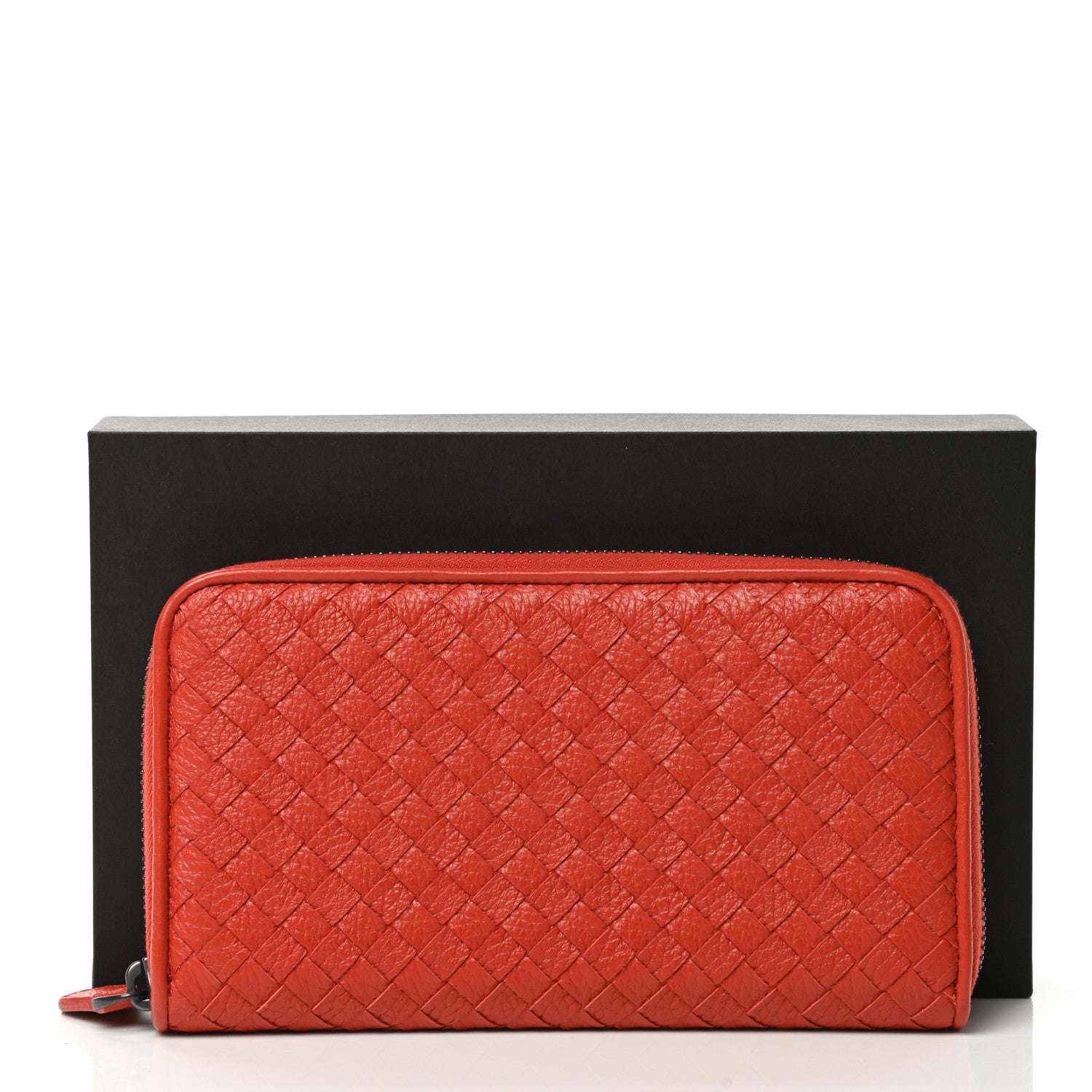 Bottega Veneta Goatskin Intrecciato Zip Around Wallet Orange 11 of 11
