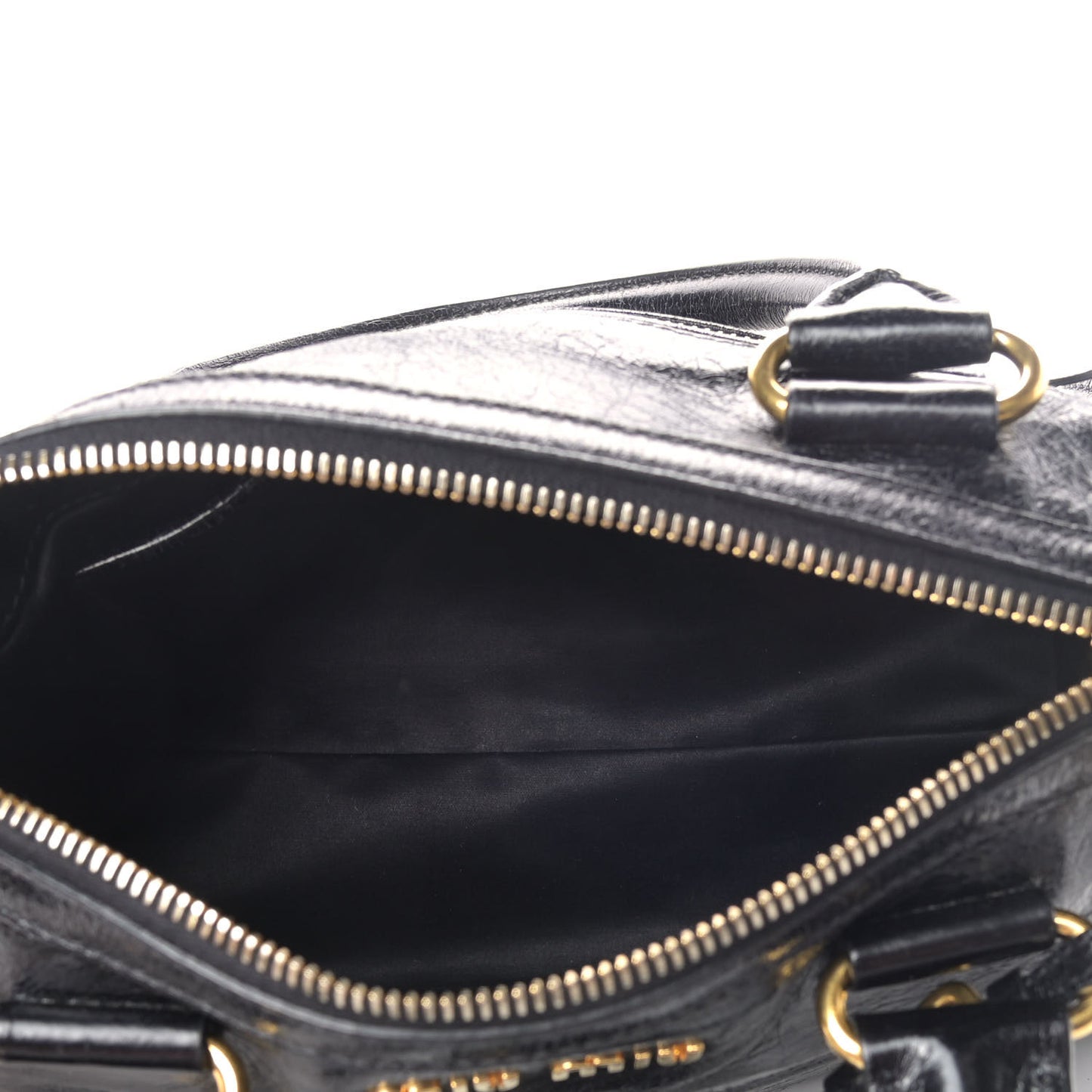 Vitello Shine Zip Tote Black