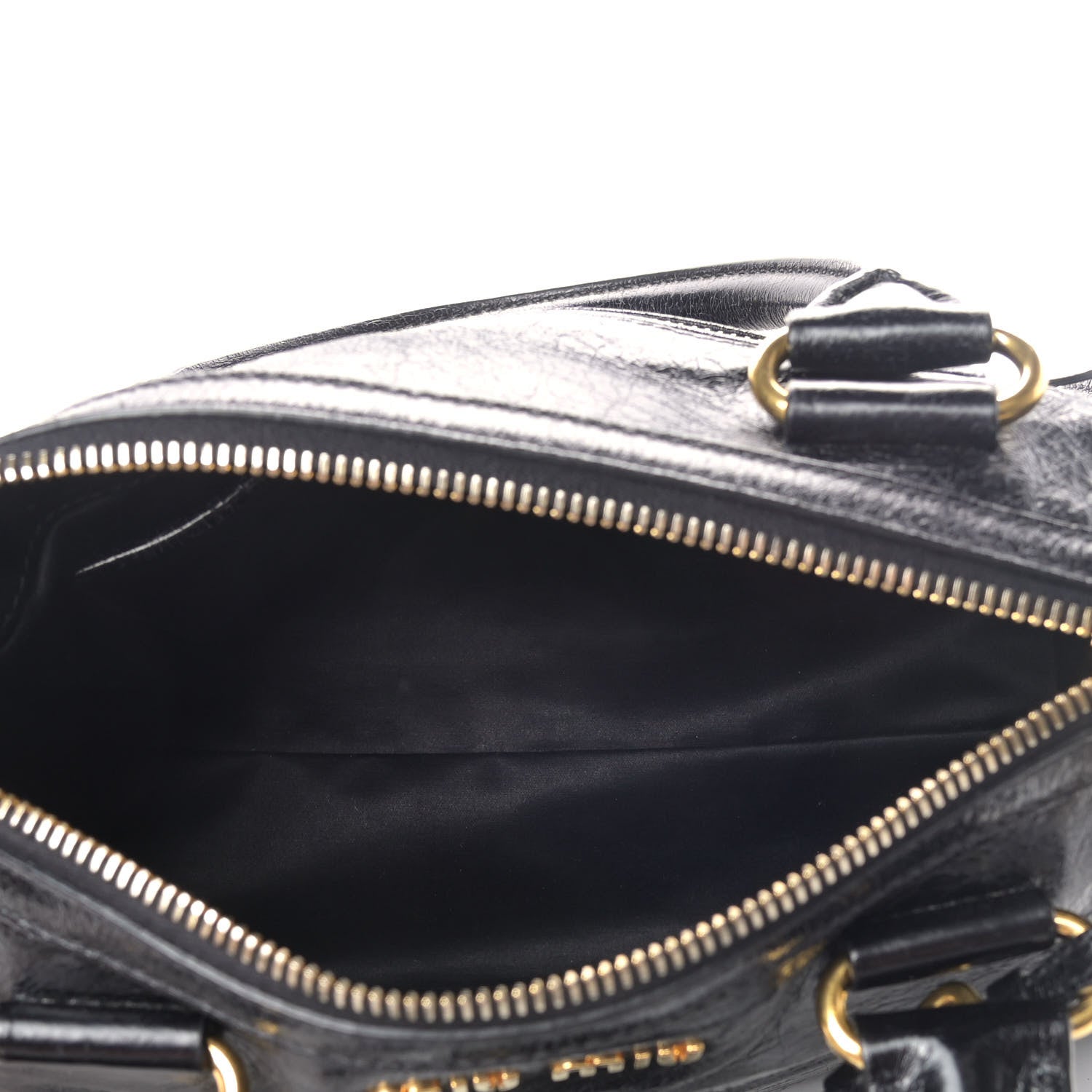 Miu Miu Vitello Shine Zip Tote Black 4 of 5
