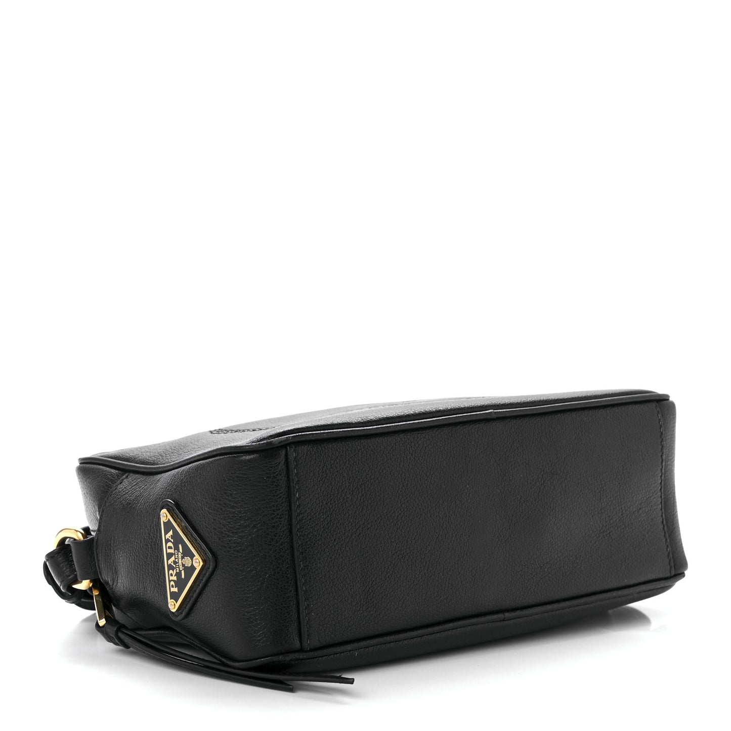 Glace Calfskin Embossed Logo Crossbody Black
