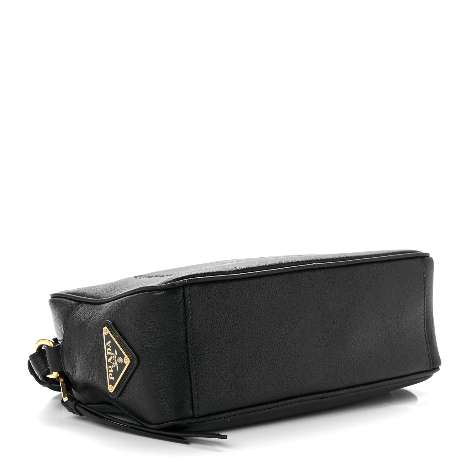 Prada Glace Calfskin Embossed Logo Crossbody Black 3 of 10