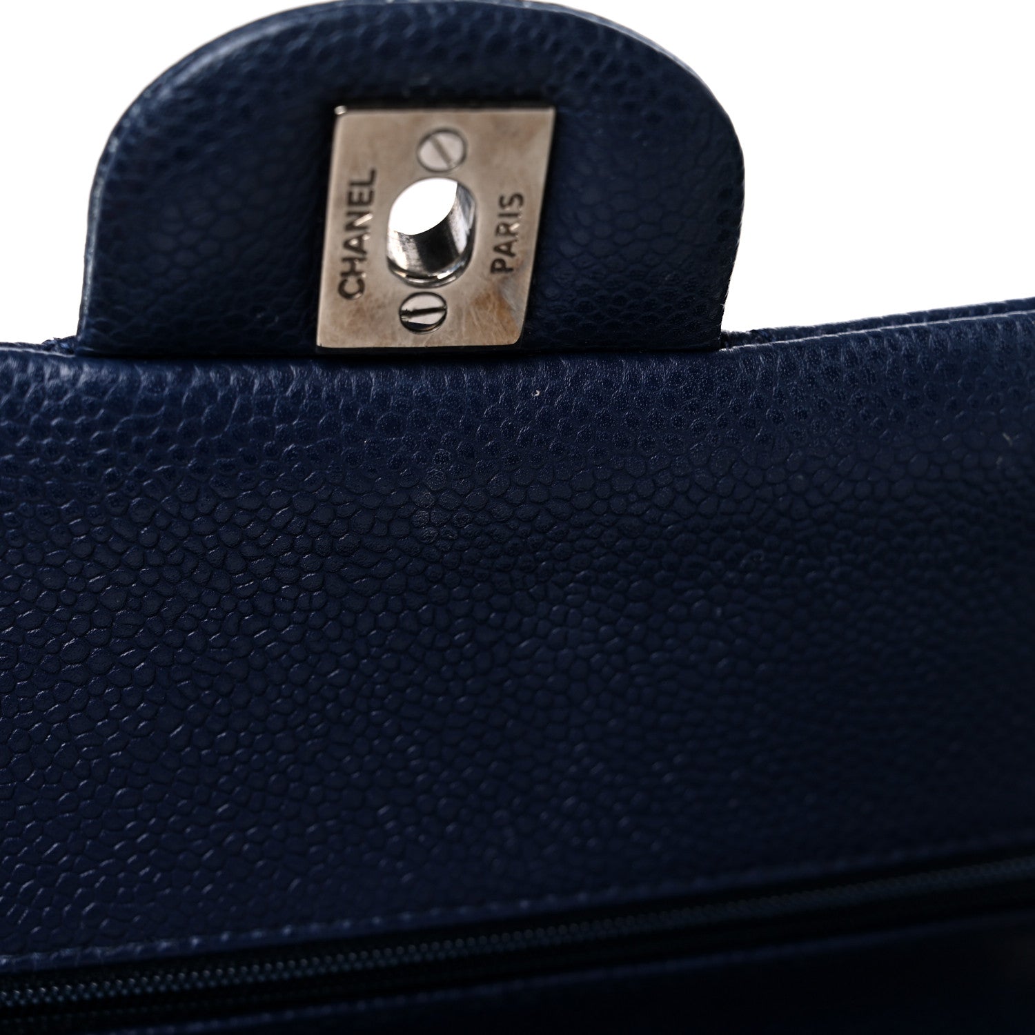 Chanel Caviar Quilted Medium Double Flap Navy 13 of 15