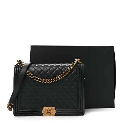 Chanel Lambskin Quilted Large Boy Flap Black 11 of 11