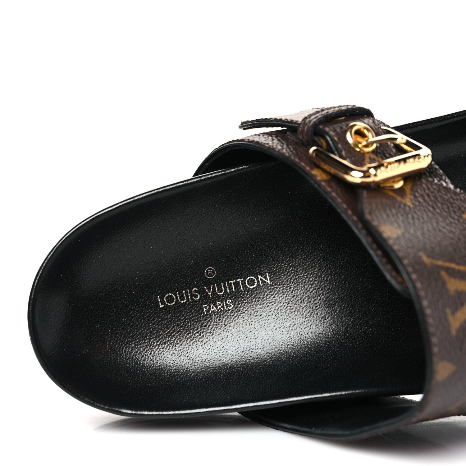 Louis Vuitton Monogram Bom Dia Mule Sandals 37 Black 7 of 8