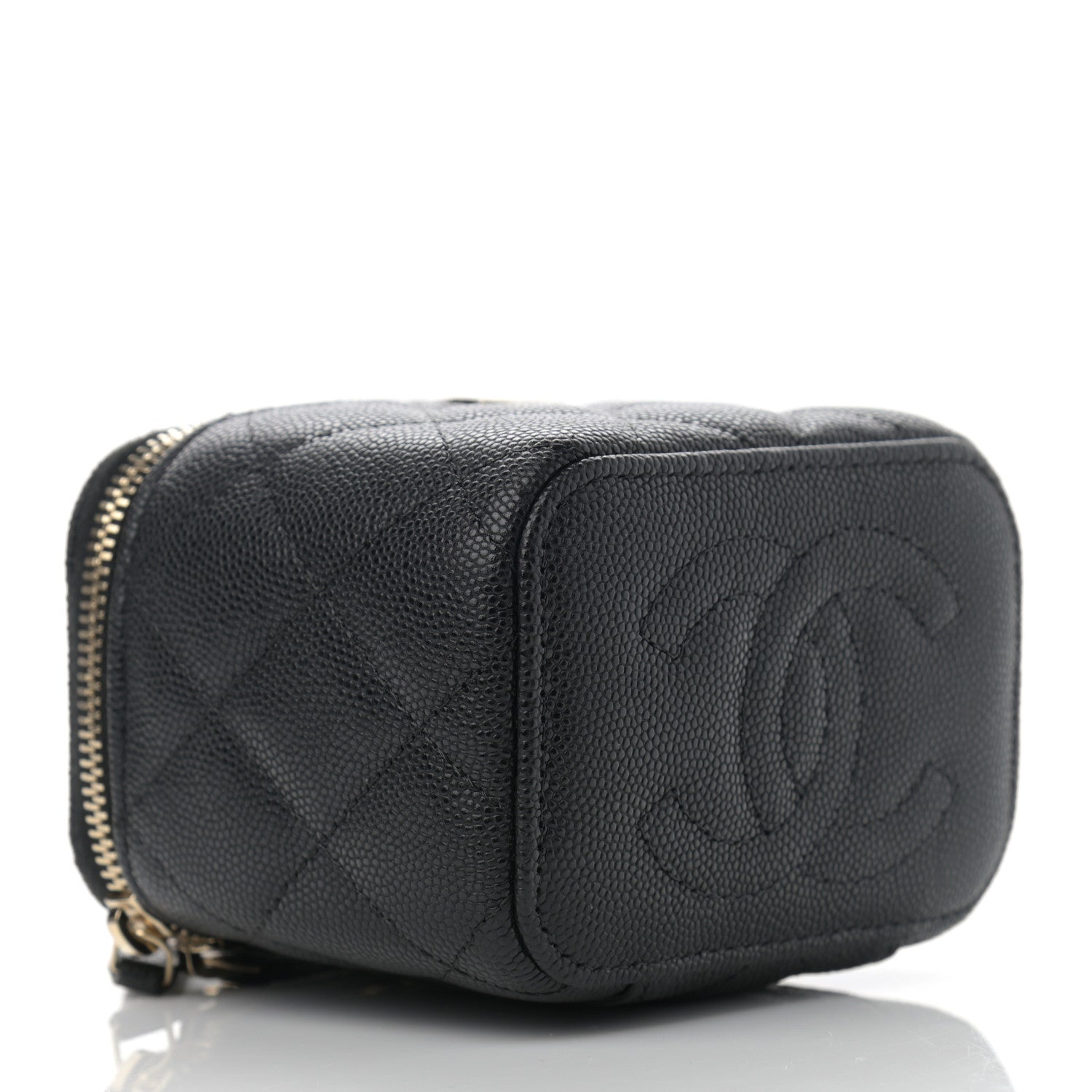 Chanel Caviar Quilted Mini Vanity Case With Chain Black 4 of 12