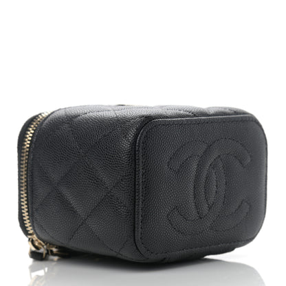 Chanel Caviar Quilted Mini Vanity Case With Chain Black 4 of 12
