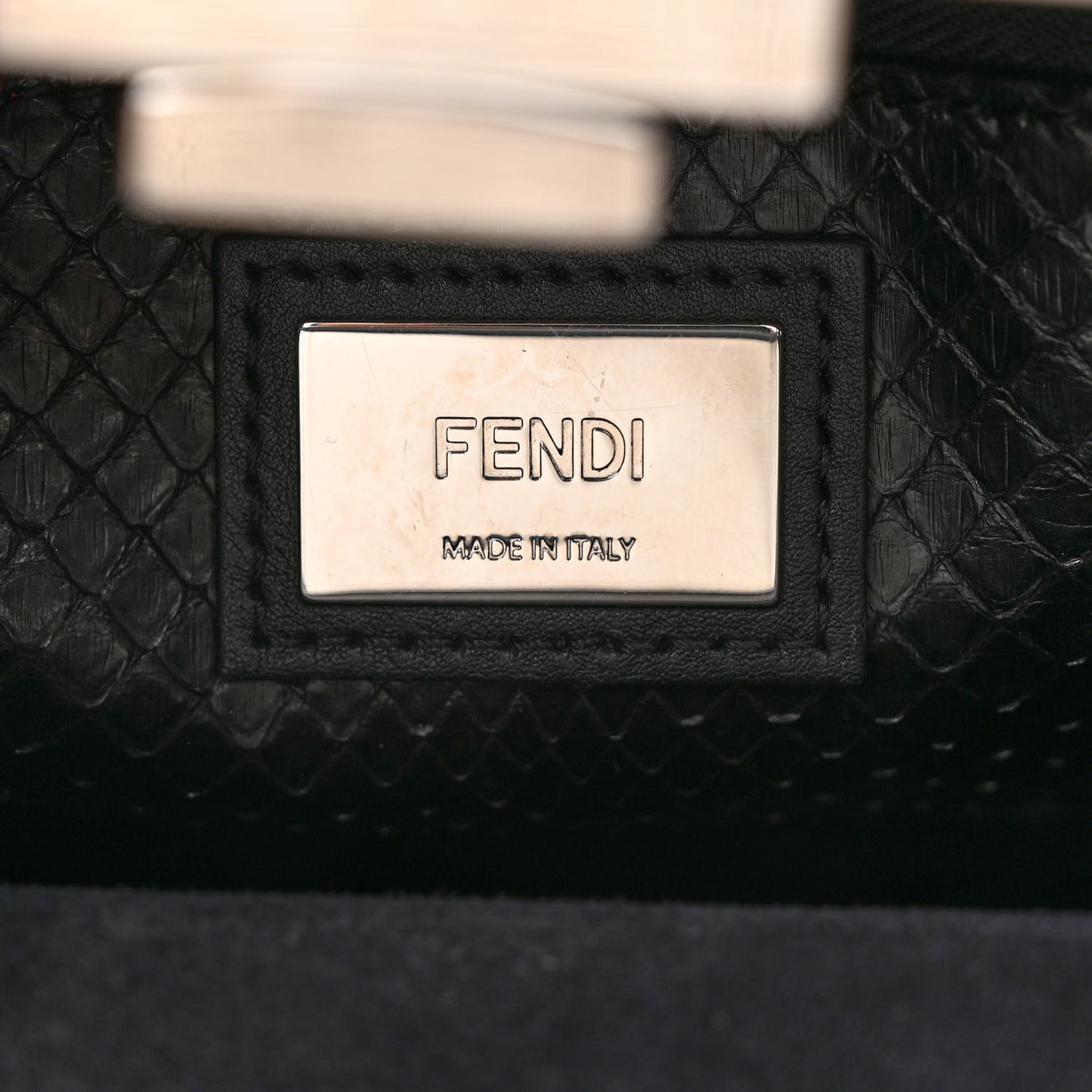 Vitello Seta Snakeskin Crocodile Monster Eyes Medium Peekaboo Iconic Satchel Black Girasole