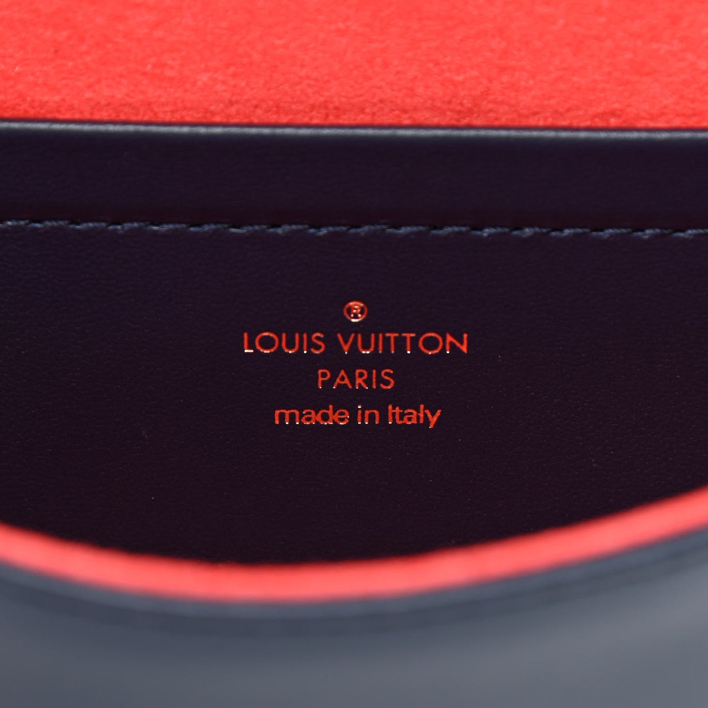 Lambskin Embossed Monogram LV Garden Pochette Coussin Navy