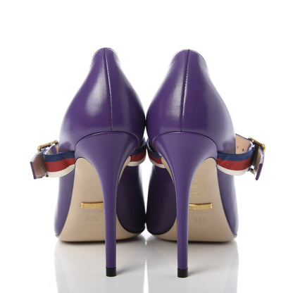 Gucci Malaga Kid Sylvie High Heel Pumps 36.5 Shine Purple 6 of 10