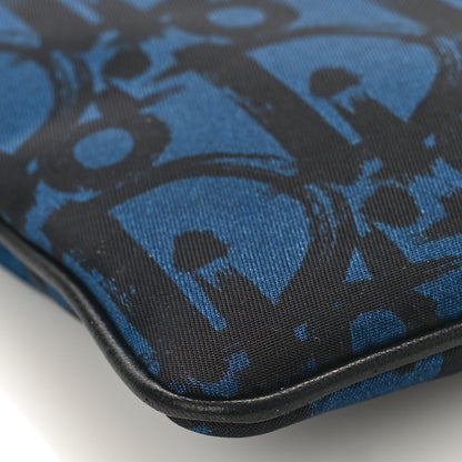 Christian Dior Nylon Printed Cosmetic Pouch Blue 7 of 8