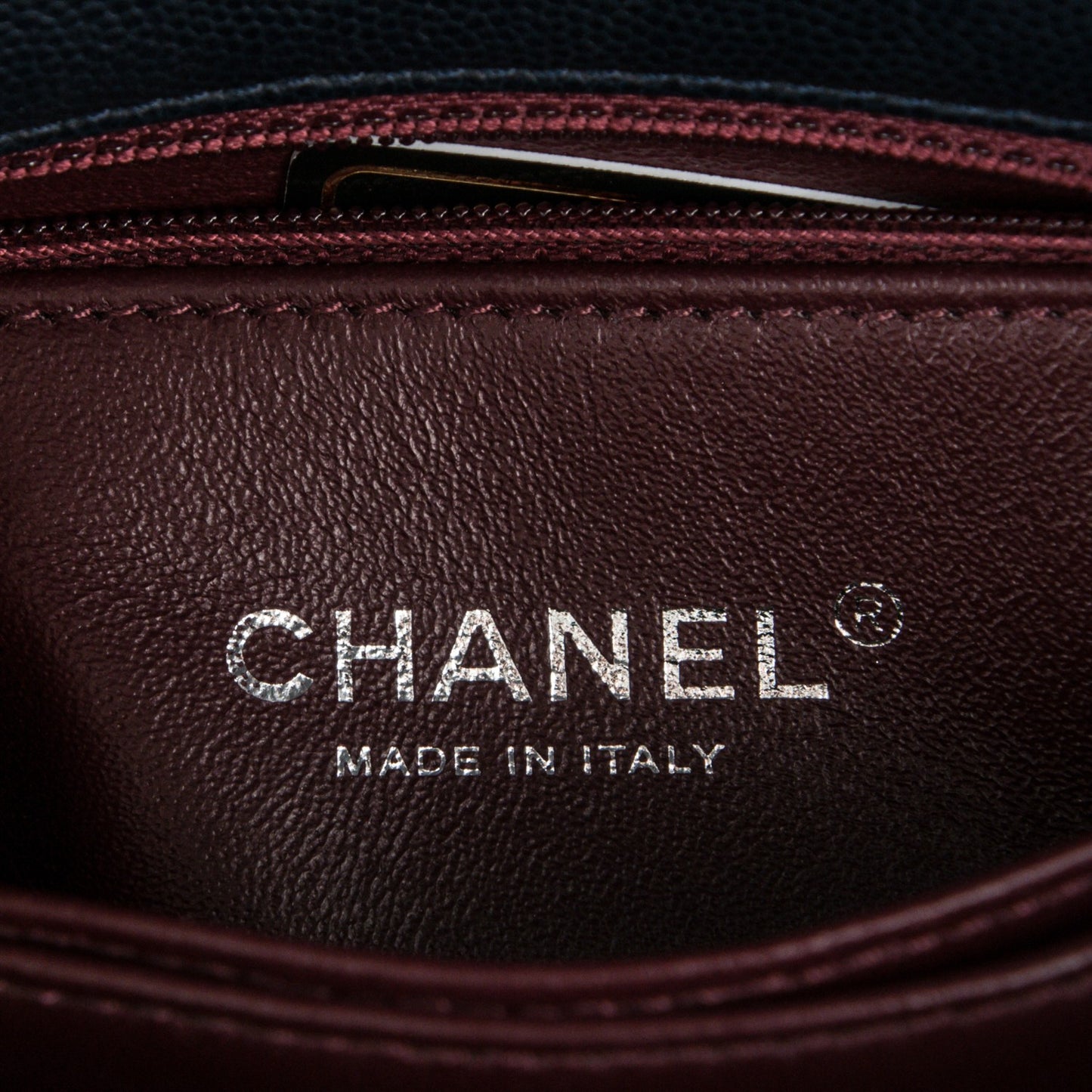 Caviar Lizard Quilted Mini Coco Handle Flap Navy