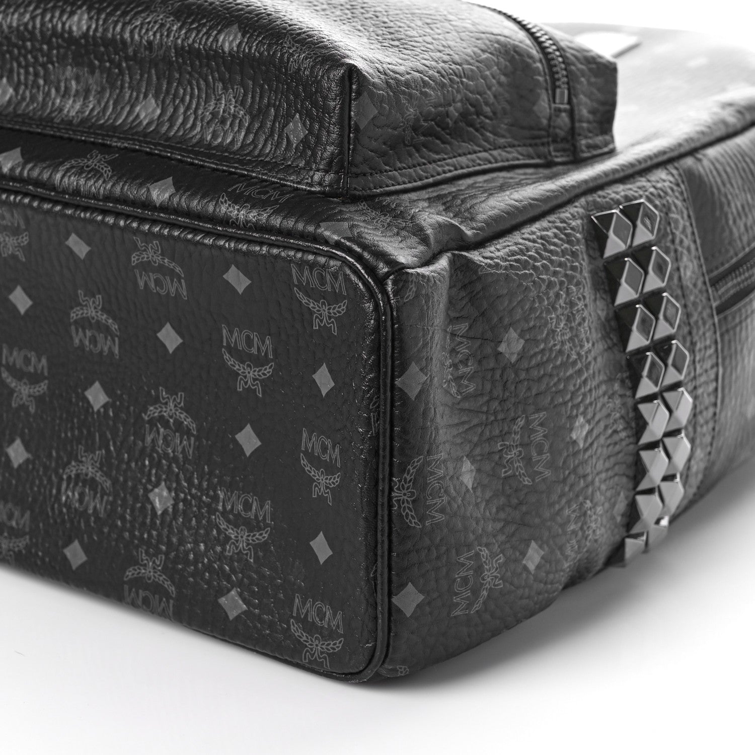 MCM Visetos Medium Side Studs Stark Backpack Black 8 of 9