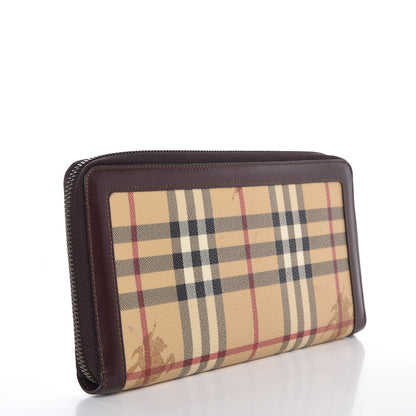 Burberry Haymarket Check Large Travel Zip Around Wallet Chocolate 3 of 10