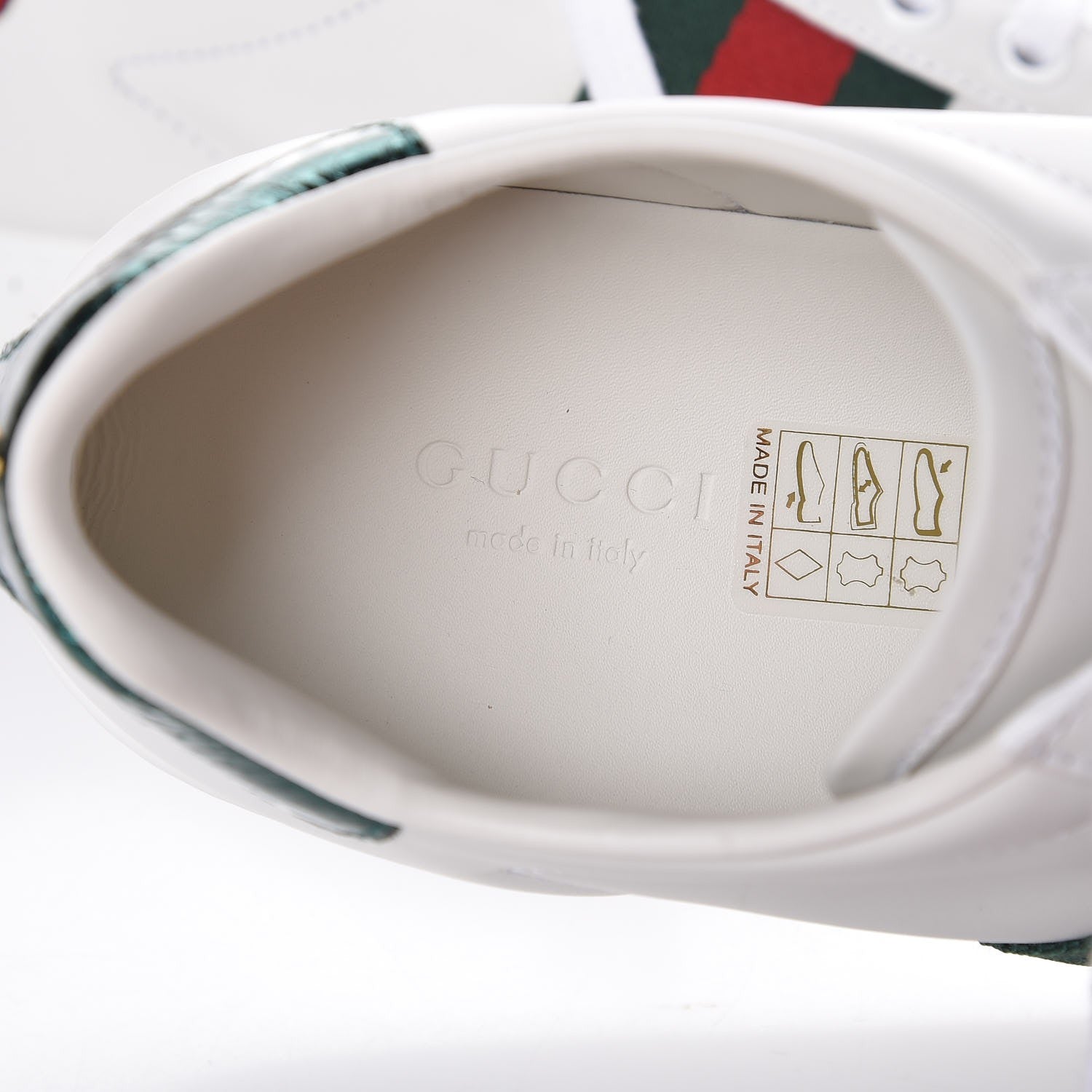Gucci Calfskin Web Pearl Studded Ace Sneakers 36 White 7 of 9
