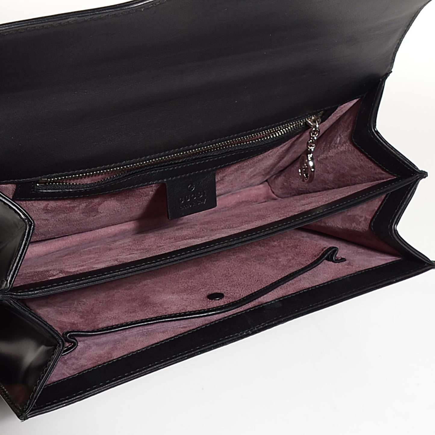Regent Calfskin Small Lady Lock Briefcase Clutch Black