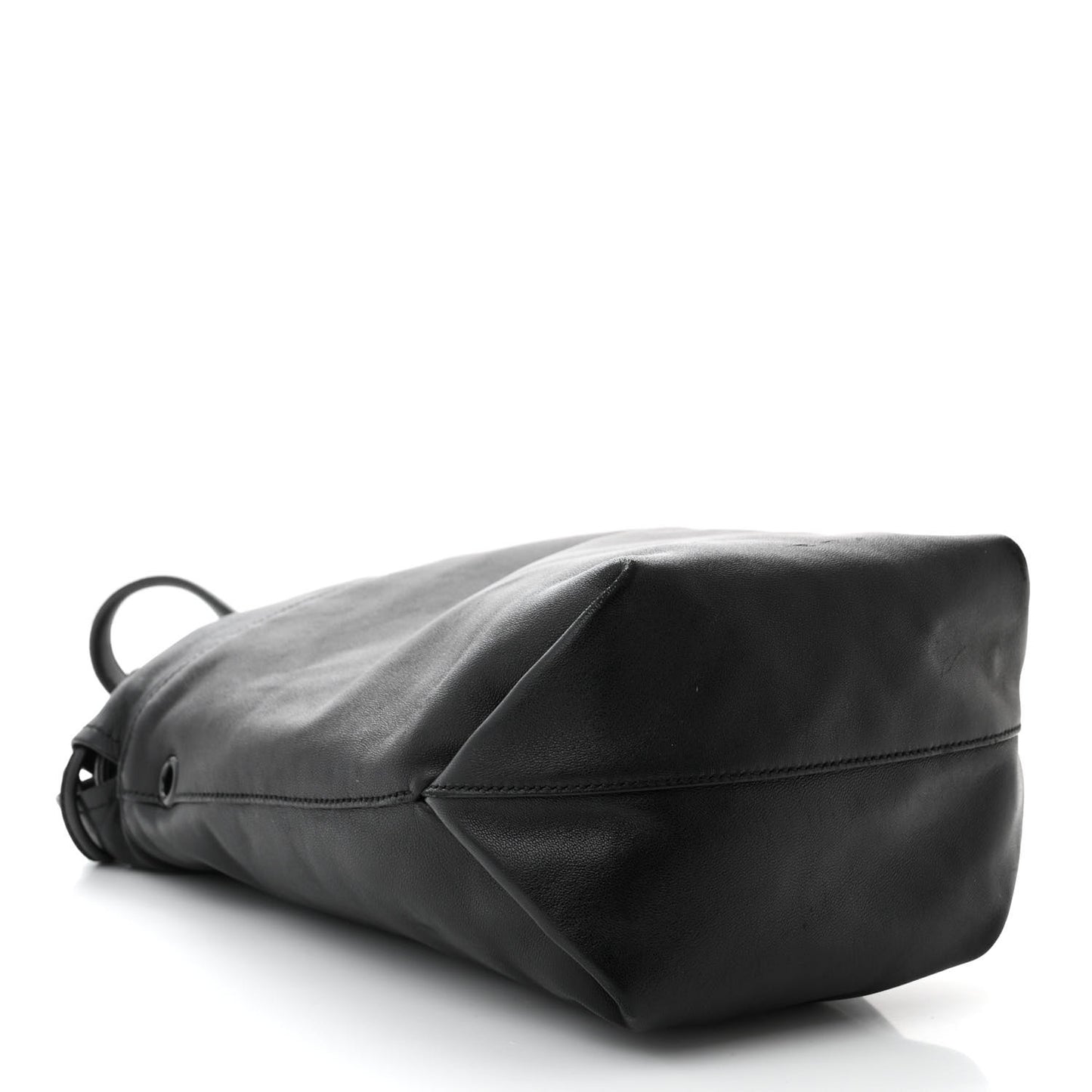 Lambskin Small Teddy Bucket Bag Black