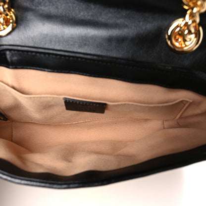 Gucci Monogram Matelasse Diagonal Mini GG Marmont Shoulder Bag Beige Black 5 of 10