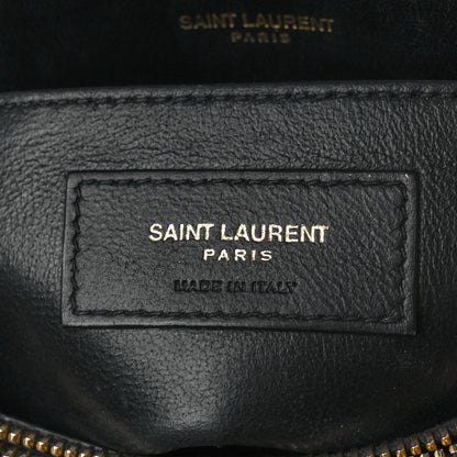 Saint Laurent Calfskin Y Quilted Monogram Small Loulou Chain Satchel Black 8 of 17