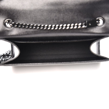 Saint Laurent Grain De Poudre Medium Classic Monogram Kate Satchel Black 5 of 9