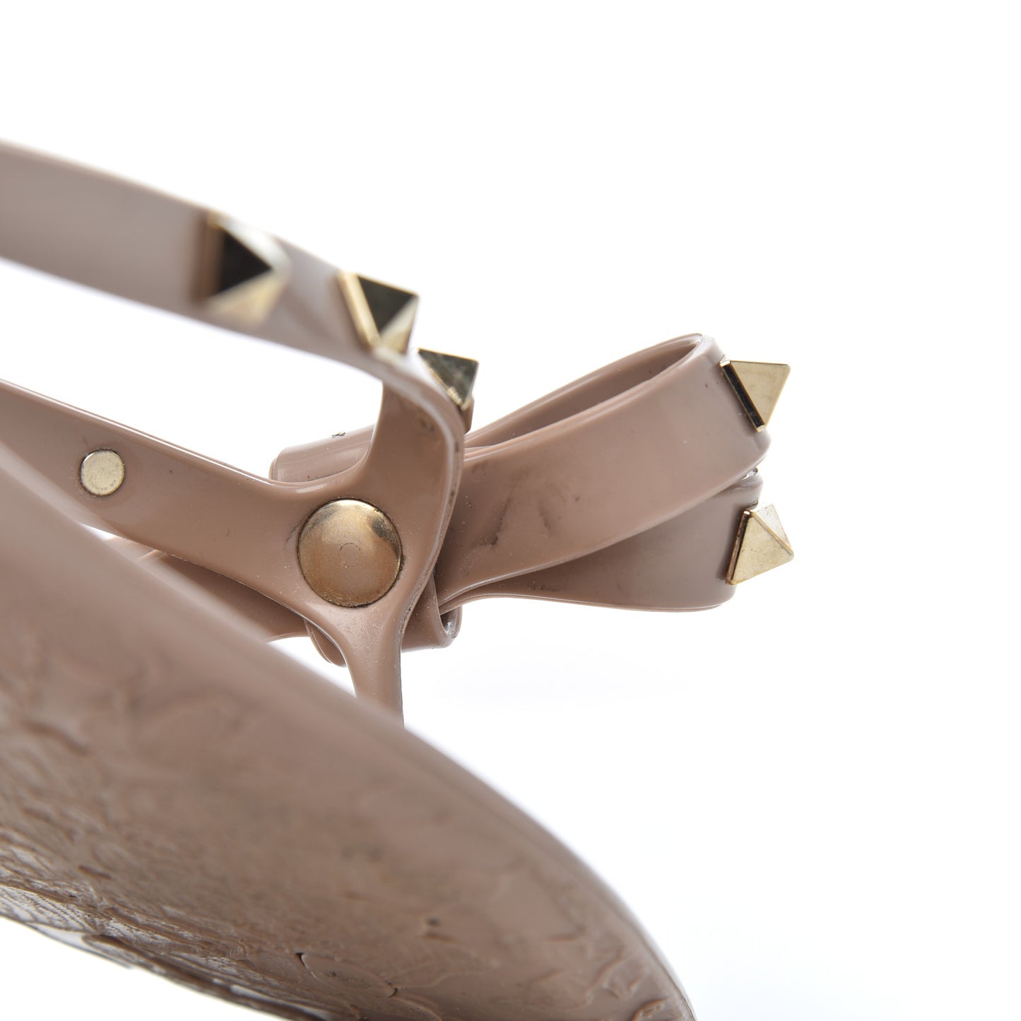 PVC Jelly Rockstud Bow Thong Sandals 41 Poudre