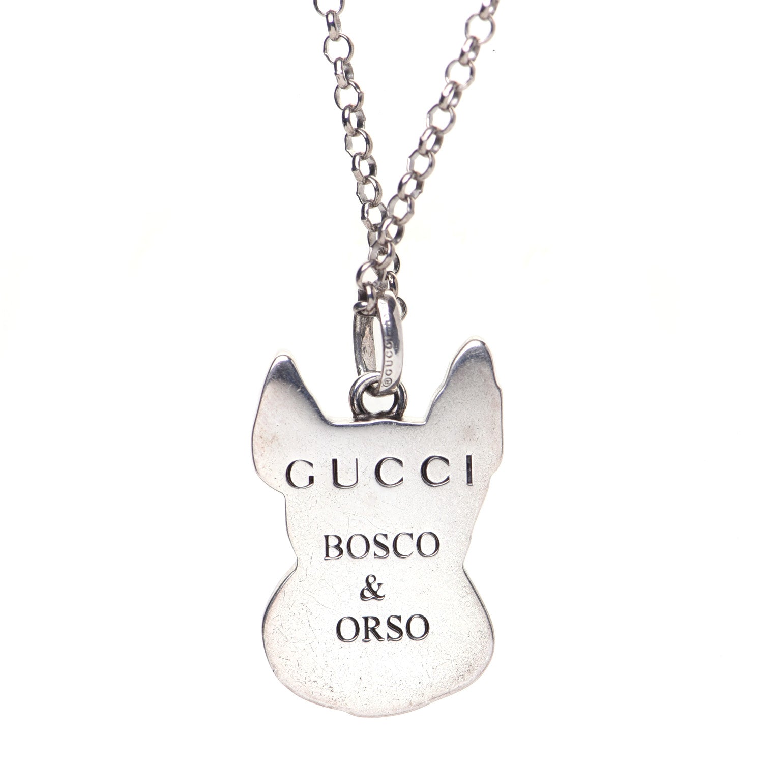 Gucci Sterling Silver Orso Pendant Necklace 5 of 7