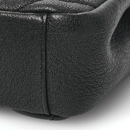 Saint Laurent Sheepskin Matelasse Chevron Monogram Medium College Bag Black 10 of 11
