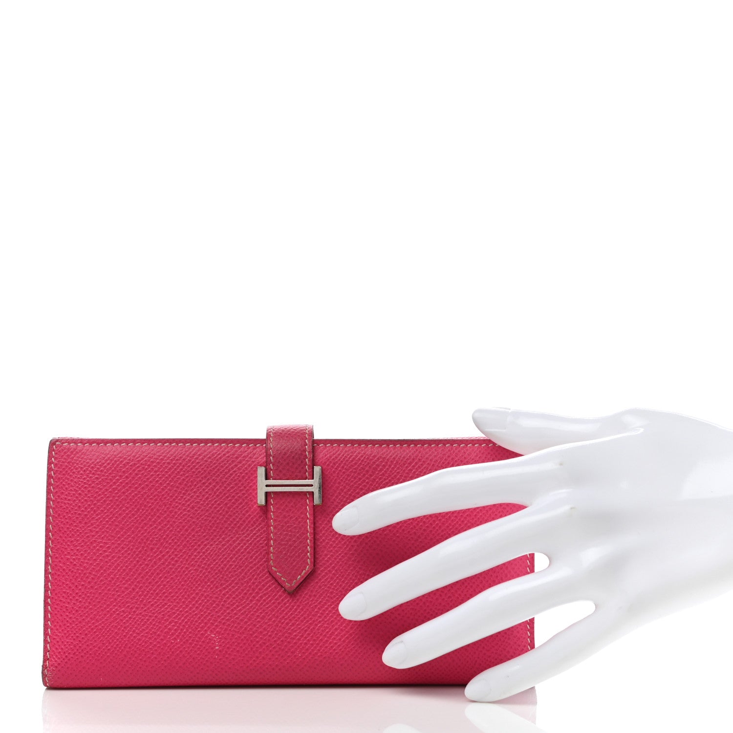 Hermes Epsom Bearn Gusset Wallet Rose Tyrien 2 of 12