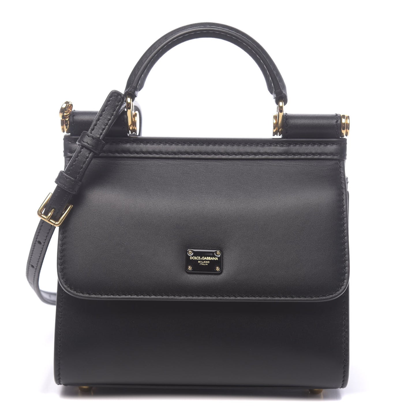 Calfskin Mini Sicily 58 Bag Black