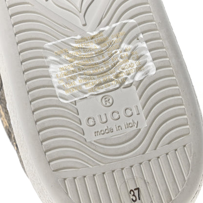 Gucci GG Supreme Monogram Bees Ayers Web Womens Ace Sneakers 37 Beige Oro Green Red 7 of 9