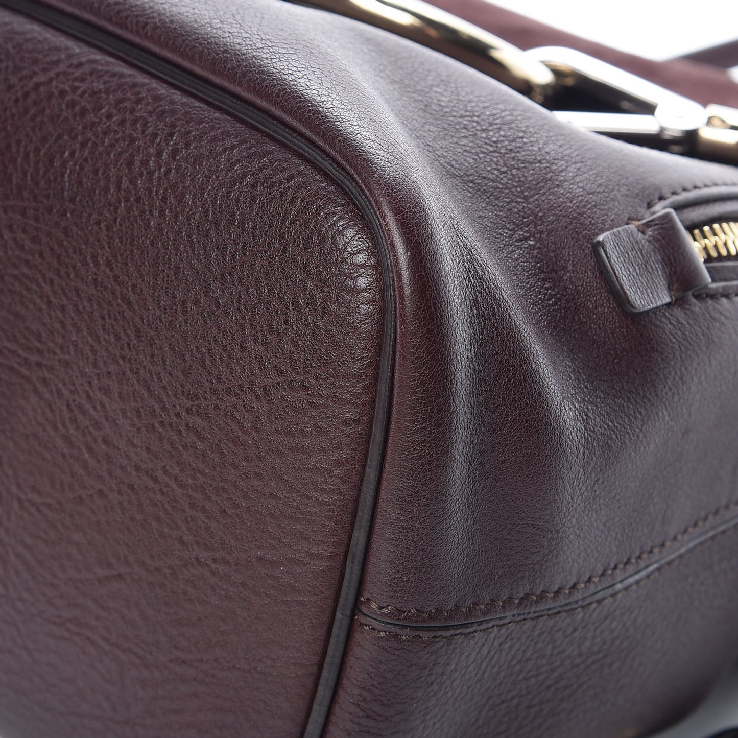 Suede Calfskin Small Faye Backpack Carbon Brown