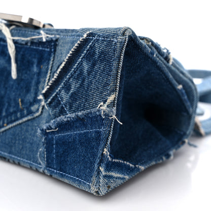 Balenciaga Denim Patchwork Small Hourglass Top Handle Bag Washed Blue 8 of 10
