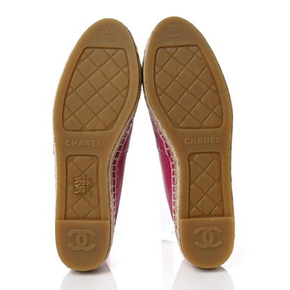Chanel Lambskin CC Espadrilles 39 Fuchsia Black 5 of 10