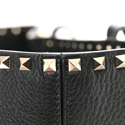Valentino Garavani Grained Calfskin Rockstud Shoulder Tote Black 12 of 14
