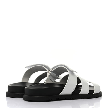 Hermes Calfskin Womens Chypre Sandals 38 White 4 of 8