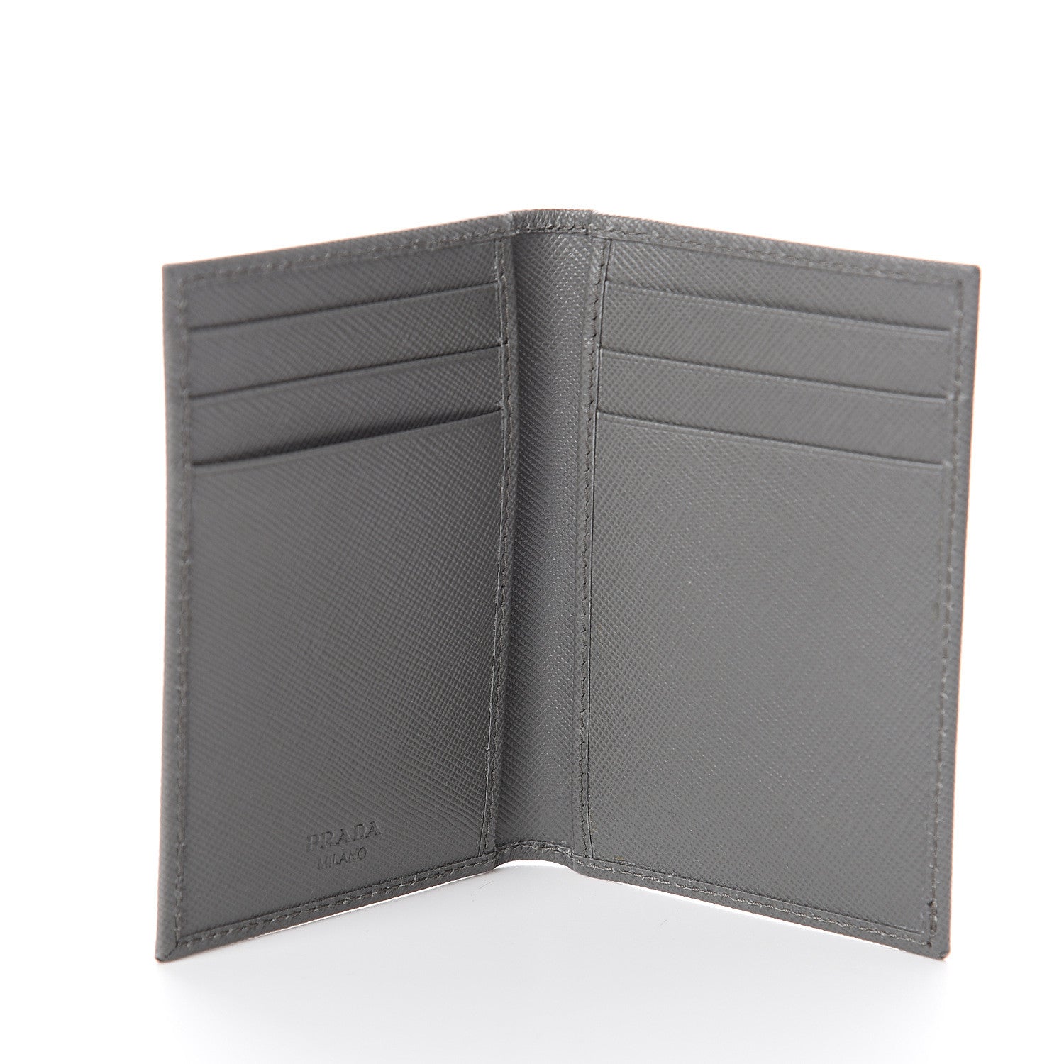 Prada Saffiano Bi-Fold Card Holder Marmo 4 of 5