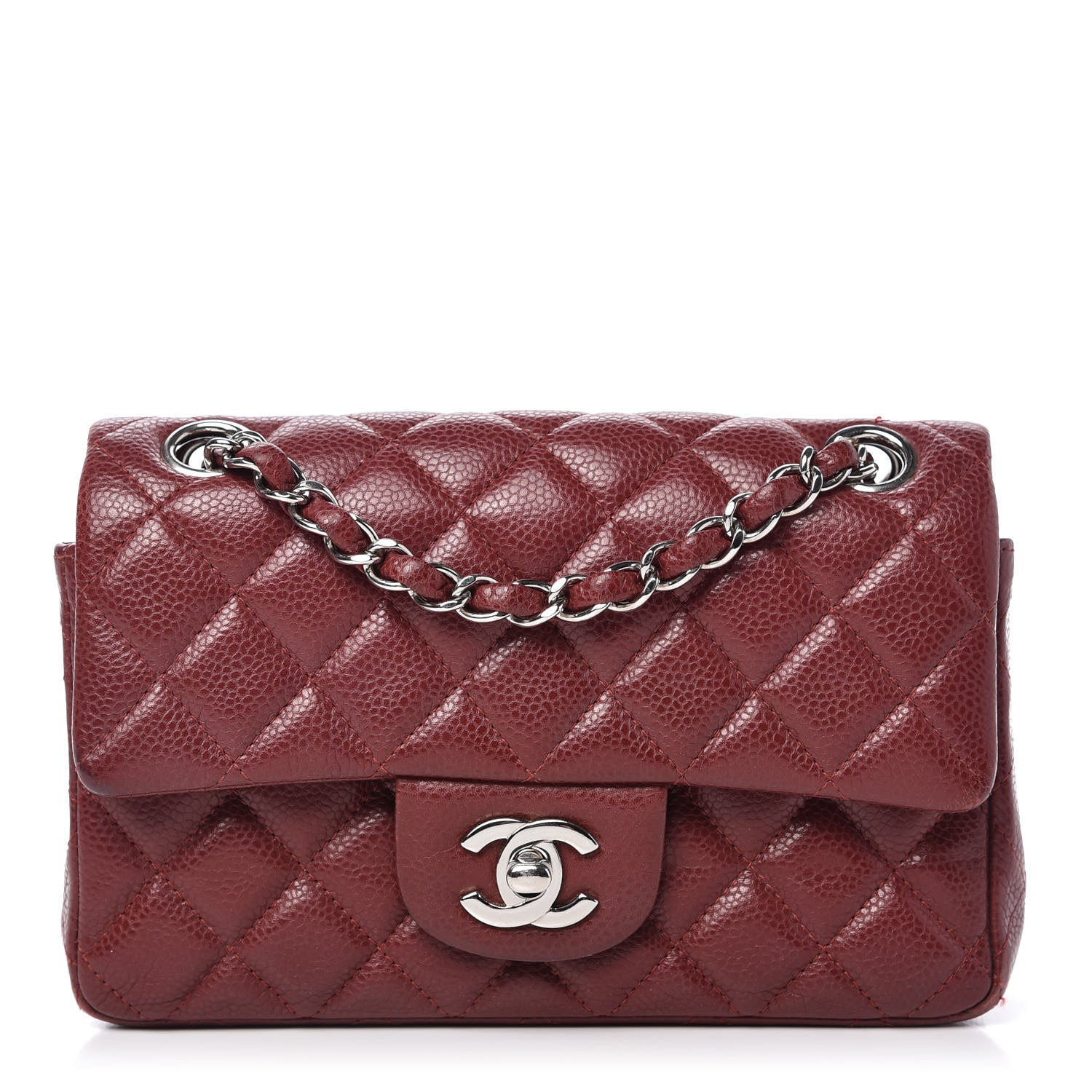 Chanel Caviar Quilted Mini Rectangular Flap Dark Red 1 of 10