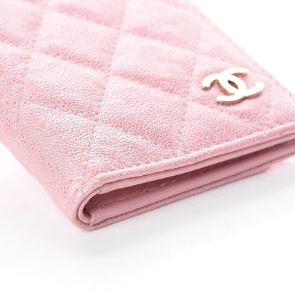Chanel Iridescent Caviar Quilted Card Holder Wallet Rose Pink 8 of 10