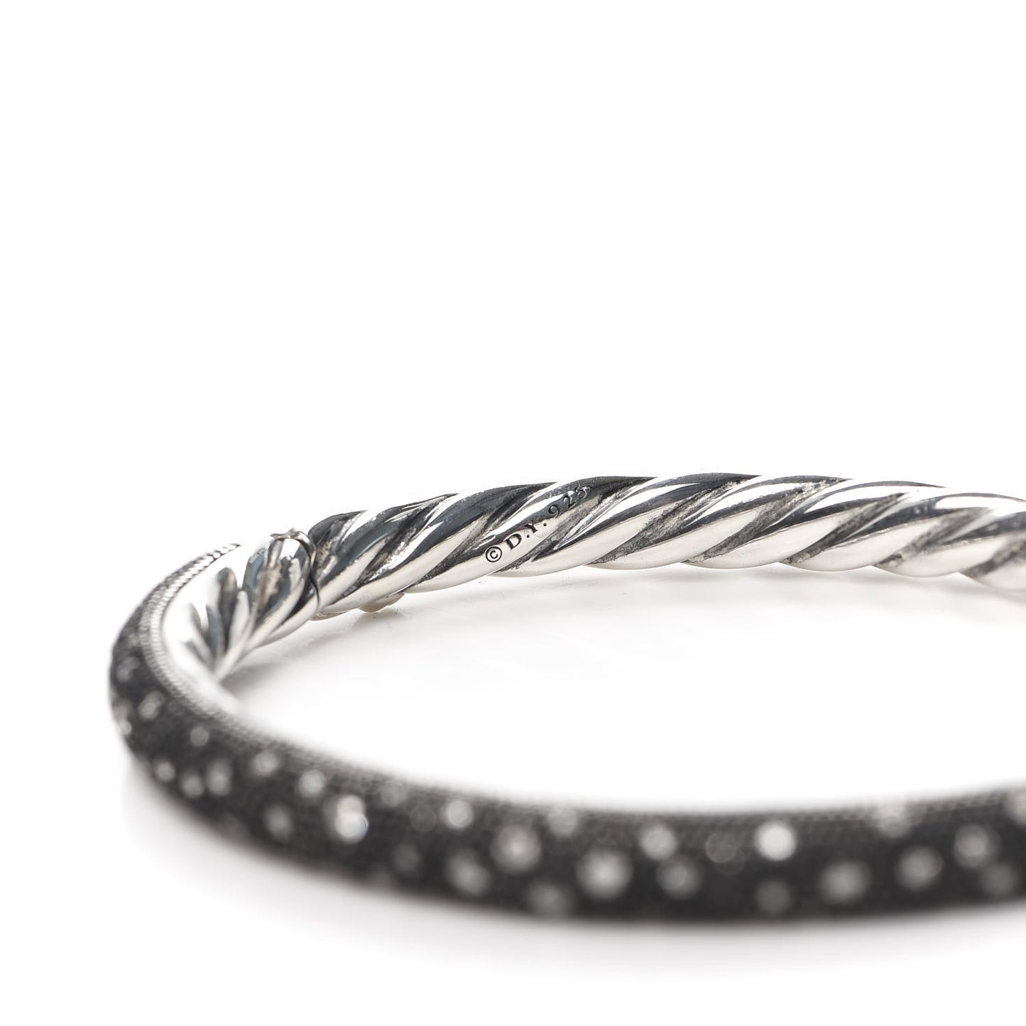 Sterling Silver Diamond 5mm Midnight Melange Bangle Bracelet